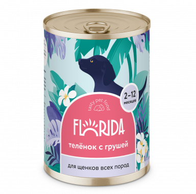 FLORIDA Консервы для щенков Телятина с Грушей