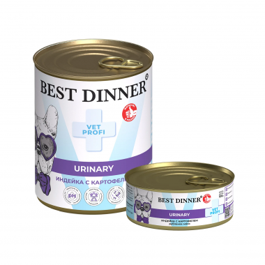 Best Dinner Urinary Exclusive Vet Profi Влажный корм для собак для профилактики мочекаменной болезни Индейка с картофелем