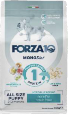 Forza10 Diet Puppy Junoir сухой гиппоаллергенный корм для щенков, беременных и кормящих собак с рыбой