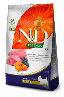 Farmina N&D Pumpkin Dog Lamb & Blueberry Adult Mini сухой корм для взрослых собак мелких пород с ягненком тыквой и черникой