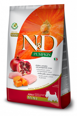 Farmina N&D Pumpkin Dog Chicken and Pomegranate Adult Mini сухой корм для взрослых собак мелких пород с курицей тыквой и гранатом