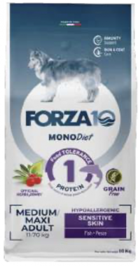 Forza10 MonoDiet Sensitive Skin Medium & Large Adult сухой корм для взрослых собак средних и крупных пород с рыбой