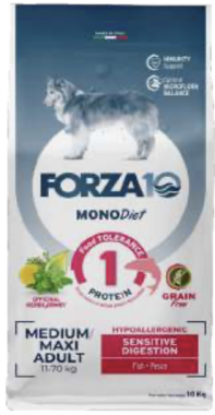 Forza10 MonoDiet Sensitive Digestion Medium & Large Adult сухой корм для взрослых собак средних и крупных пород с рыбой