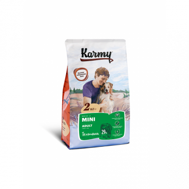 Karmy Mini Adult сухой корм  с телятиной для собак мелких пород в возрасте старше 1 года 