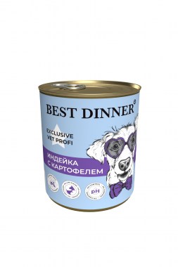 Best Dinner Urinary Exclusive Vet Profi Влажный корм для собак для профилактики мочекаменной болезни Индейка с картофелем