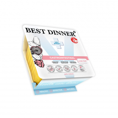 Best Dinner Vet Profi Gastrointestinal Low Fat Влажный диетический корм для собак с чувствительным пищеварением и нарушением работы поджелудочной железы
