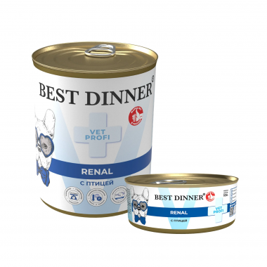 Best Dinner Vet Profi Renal Влажный диетический корм для поддержки почек у собак с птицей