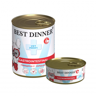 Best Dinner GastroIntestinal Exclusive Vet Profi Функциональный влажный корм для собак и щенков с чувствительным пищеварением Говядина с сердцем