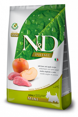 Farmina N&D Prime Dog Wild Boar & Apple Adult Mini сухой корм для взрослых собак мелких пород с кабаном и яблоком