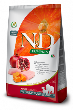 Farmina N&D Pumpkin Dog Chicken & Pomegranate Adult Medium & Maxi сухой корм для взрослых собак средних и крупных пород с курицей тыквой и гранатом