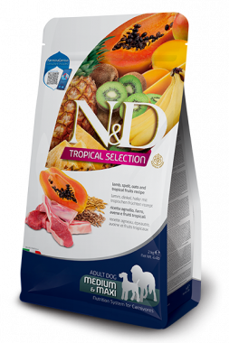 Farmina N&D Tropical Selection Dog Lamb Spelt Oats & Tropical Fruits Adult Medium & Maxi сухой корм для взрослых собак средних и крупных пород с ягненком спельтой овсом
