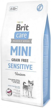 Brit Care MINI Sensitive беззерновой сухой корм с олениной и желтым горохом для собак миниатюрных пород с чувствительным пищеварением