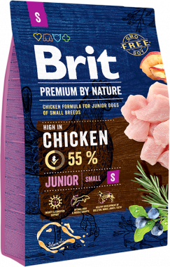Brit Premium by Nature Junior S сухой корм с курицей для молодых собак мелких пород