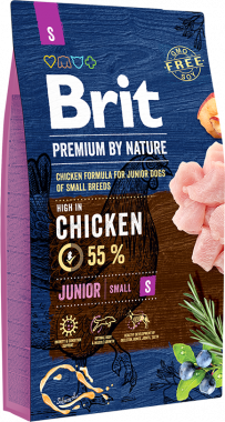 Brit Premium by Nature Junior S сухой корм с курицей для молодых собак мелких пород