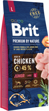 Brit Premium by Nature Junior L сухой корм с курицей для молодых собак крупных пород
