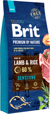 Brit Premium by Nature Sensitive Lamb & Rice сухой корм с ягненком для взрослых собак с чувствительным пищеварением