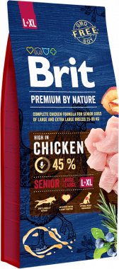 Brit Premium by Nature Senior L+XL сухой корм с курицей для пожилых собак крупных и гигантских пород