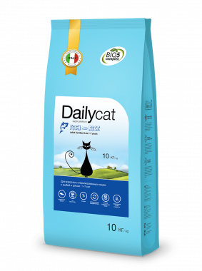 Dailycat Adult Steri lite Fish and Rice сухой корм для взрослых стерилизованных кошек с рыбой и рисом
