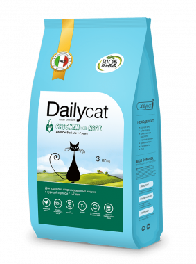 Dailycat Adult Steri lite Chicken and Rice сухой корм для взрослых стерилизованных кошек с курицей и рисом