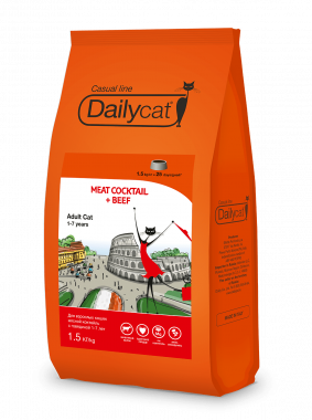 Dailycat Casual line Adult Steri lite Chicken and Beef сухой корм для взрослых стерилизованных кошек с курицей и говядиной