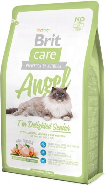 Brit Care Angel Delighted Senior гипоаллергенный сухой корм с курицей и рисом для пожилых кошек