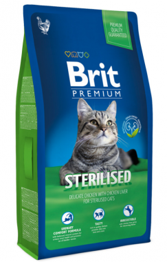 Brit Premium Cat Sterilised сухой корм с курицей в соусе из куриной печени для стерилизованных кошек