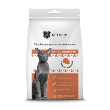 Pet Food Delish сухой корм для взрослых кошек с индейкой