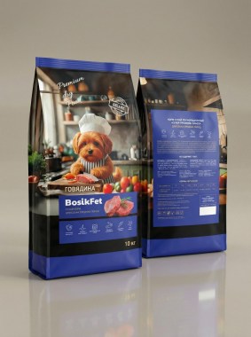 BosikFet сухой корм для взрослых собак всех пород с говядиной и индейкой